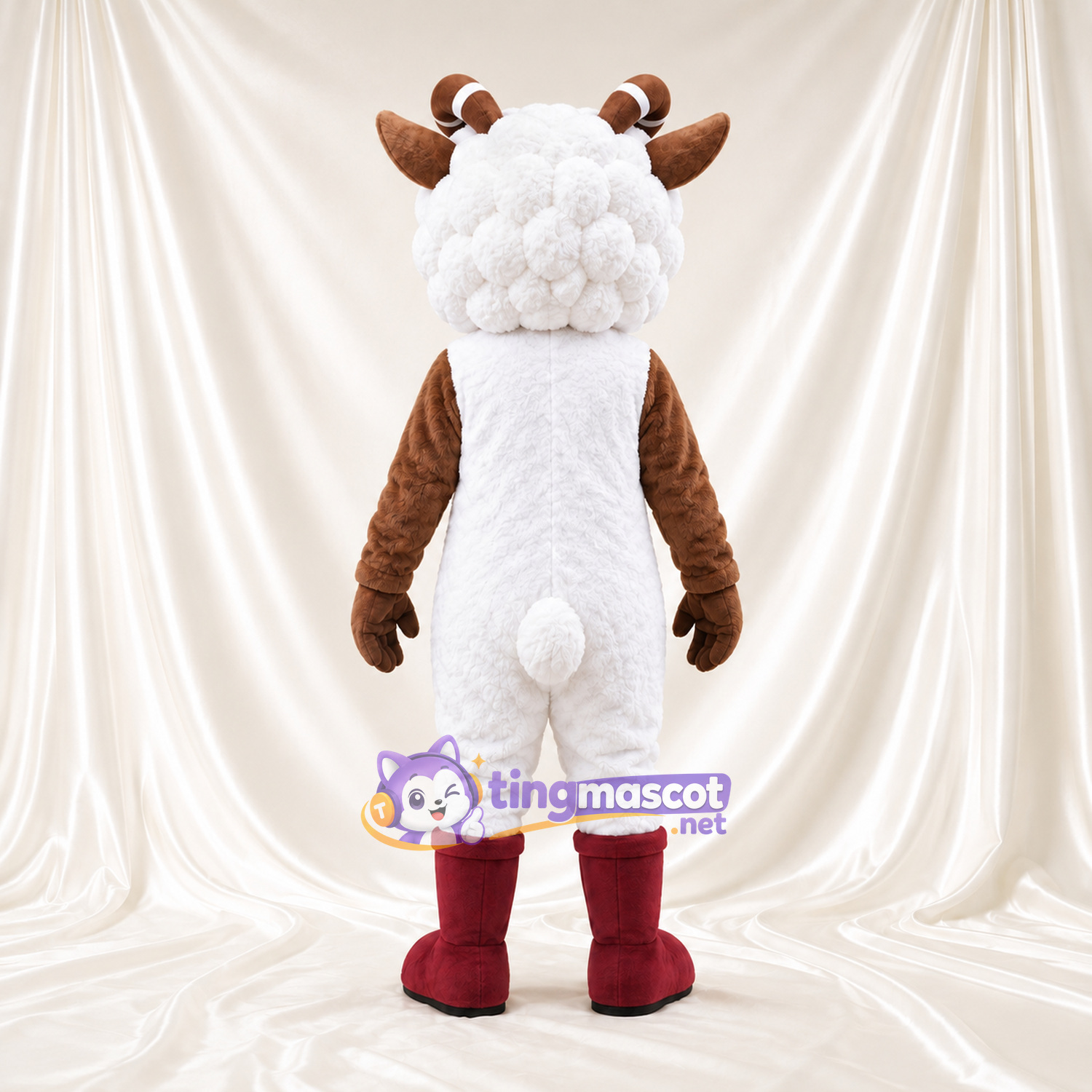 Costume de mascotte Mouton – blanc – Bottes (rouge) Costume de mascotte Mouton – blanc – Bottes (rouge)