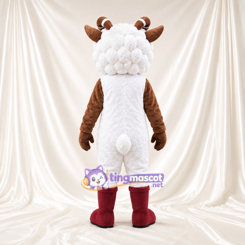 Costume de mascotte Mouton – blanc – Bottes (rouge) Costume de mascotte Mouton – blanc – Bottes (rouge)