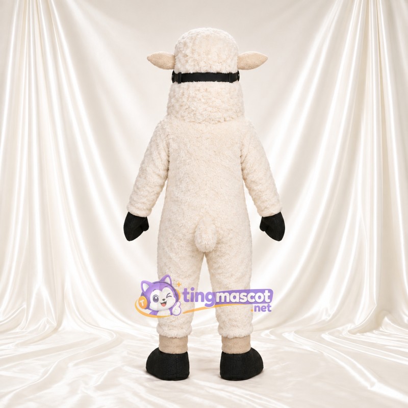 Costume de mascotte Mouton – crème – Lunettes de protection (rose) Costume de mascotte Mouton – crème – Lunettes de protection (rose)