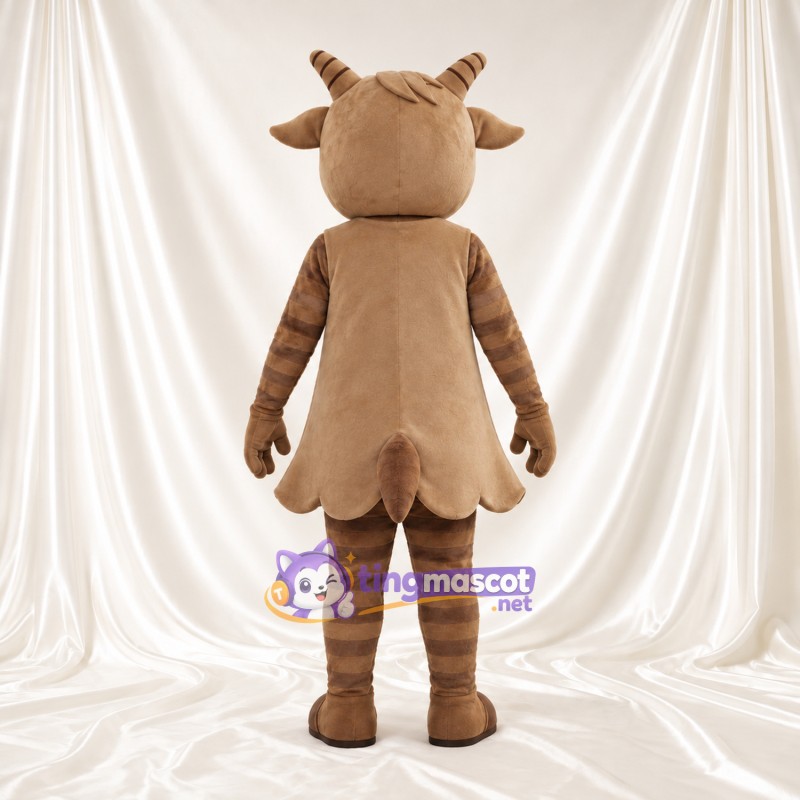 Brown Goat Mascot Costume - Short Antlers and Blue Eyes Brown Goat Mascot Costume - Short Antlers and Blue Eyes