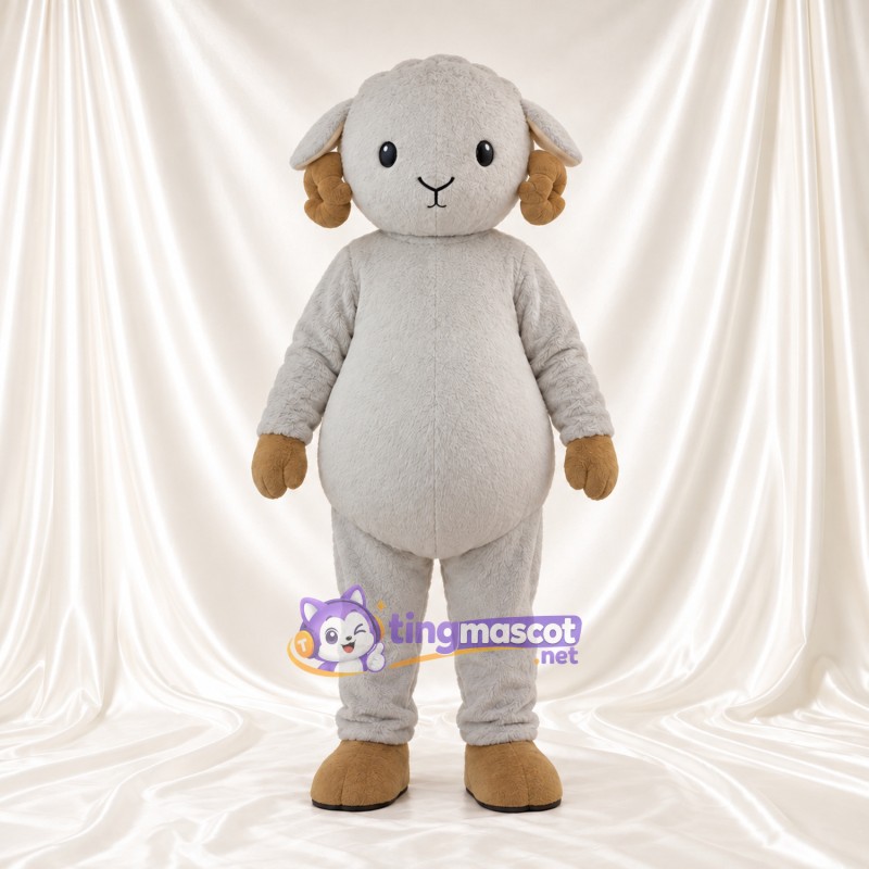 Costume de mascotte Mouton – gris – Queue ronde; Sabots (brun clair) Costume de mascotte Mouton – gris – Queue ronde; Sabots (brun clair)