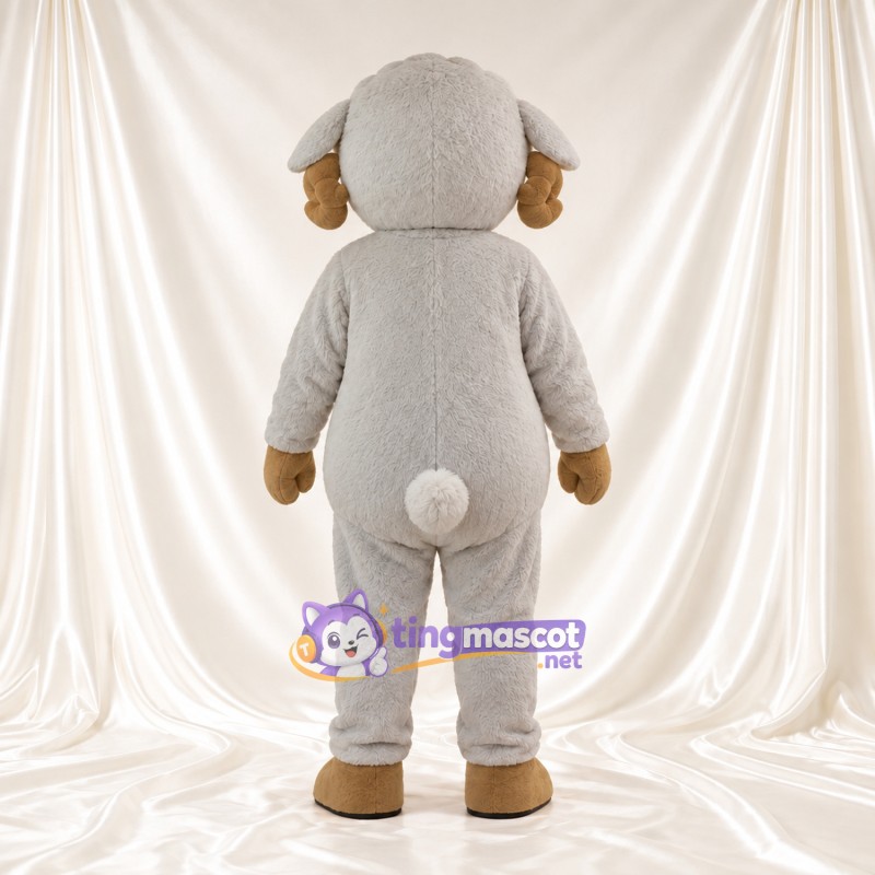 Costume de mascotte Mouton – gris – Queue ronde; Sabots (brun clair) Costume de mascotte Mouton – gris – Queue ronde; Sabots (brun clair)