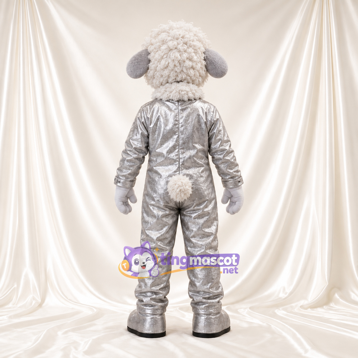 Costume de mascotte Mouton – blanc – Costume (argenté) Costume de mascotte Mouton – blanc – Costume (argenté)