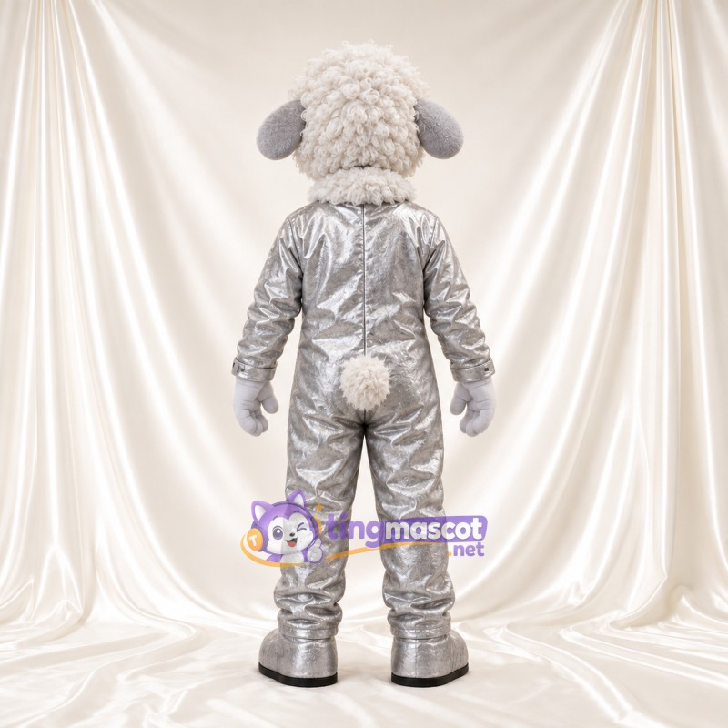 Costume de mascotte Mouton – blanc – Costume (argenté) Costume de mascotte Mouton – blanc – Costume (argenté)