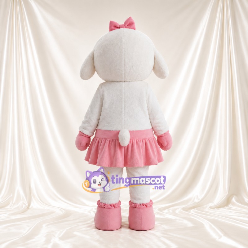 Costume de mascotte Mouton – rose / blanc – Jupe (rose); Nœuds Costume de mascotte Mouton – rose / blanc – Jupe (rose); Nœuds