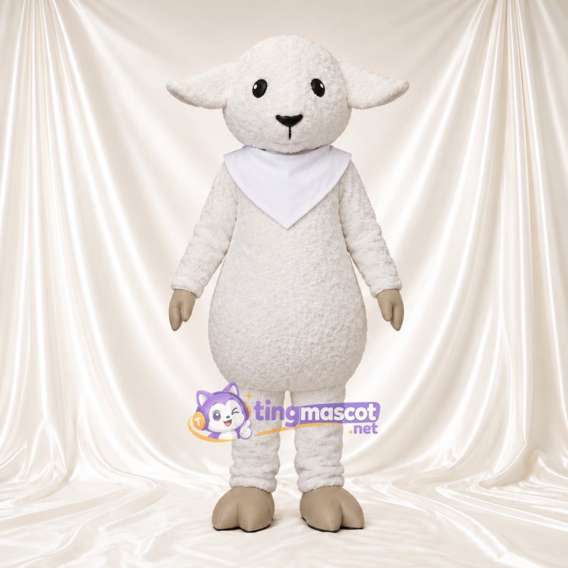 Costume de mascotte Mouton – blanc – Bandana (blanc) Costume de mascotte Mouton – blanc – Bandana (blanc)