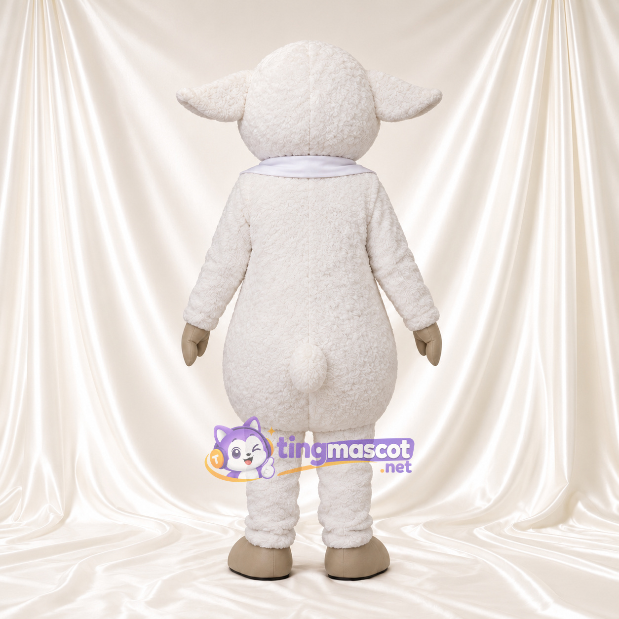 Costume de mascotte Mouton – blanc – Bandana (blanc) Costume de mascotte Mouton – blanc – Bandana (blanc)