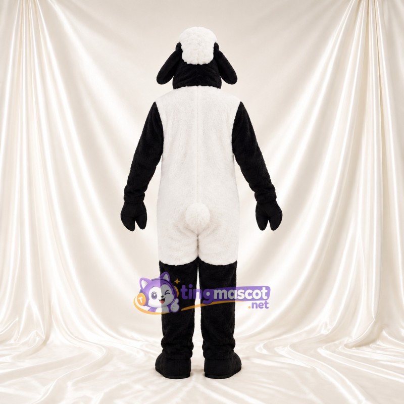 Black and White Sheep Mascot Costume - Black Legs and White Forehead Spot Black and White Sheep Mascot Costume - Black Legs and White Forehead Spot