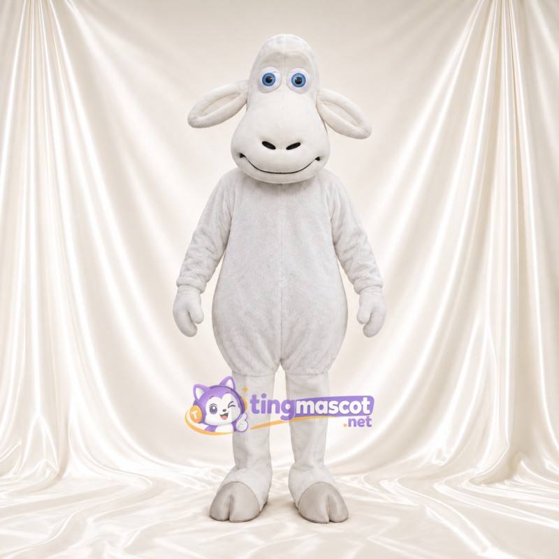 Maskottchenkostüm Schaf – weiß – Lange Schnauze; Augen (blau) Maskottchenkostüm Schaf – weiß – Lange Schnauze; Augen (blau)