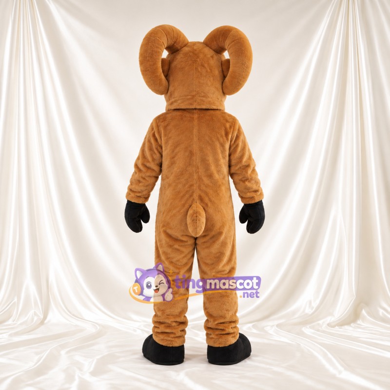 Costume de mascotte Bélier – brun clair – Sabots (noir); Cornes (marron) Costume de mascotte Bélier – brun clair – Sabots (noir); Cornes (marron)