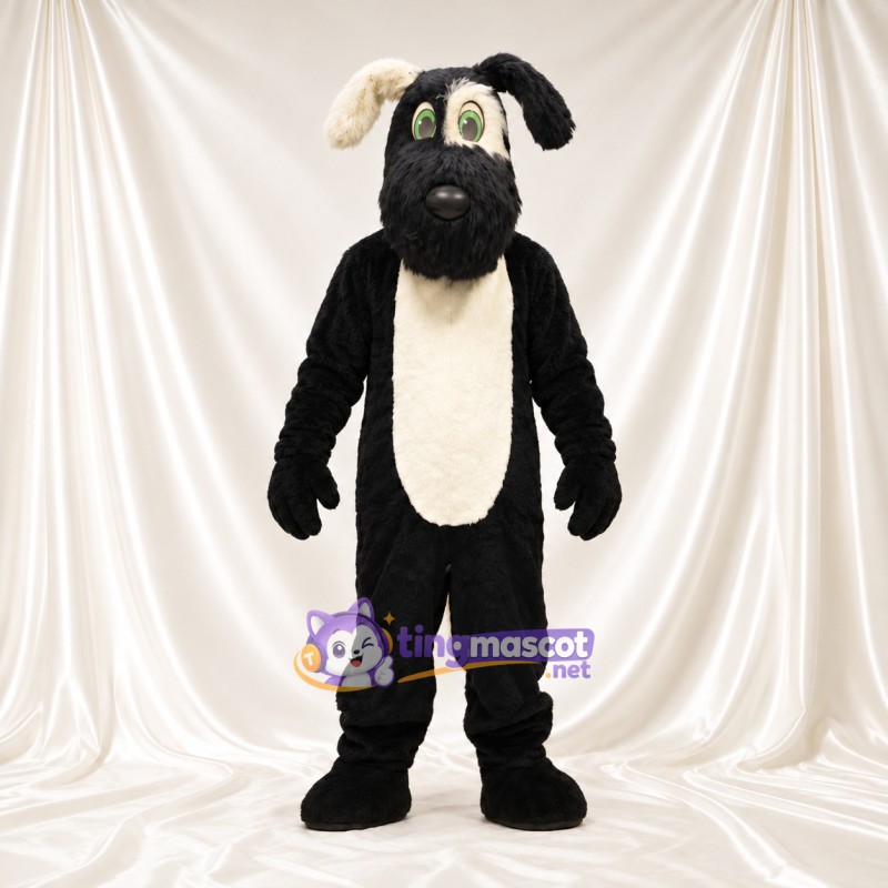 Black and White Sheep Mascot Costume - Cream Belly and Green Eyes Black and White Sheep Mascot Costume - Cream Belly and Green Eyes