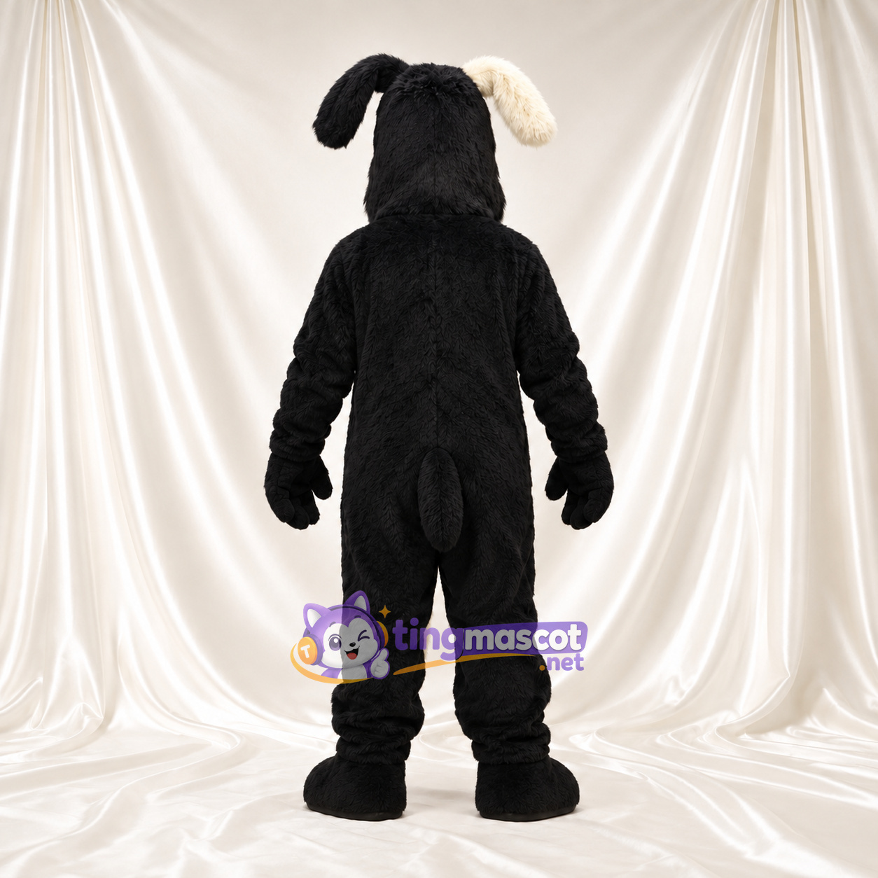Black and White Sheep Mascot Costume - Cream Belly and Green Eyes Black and White Sheep Mascot Costume - Cream Belly and Green Eyes