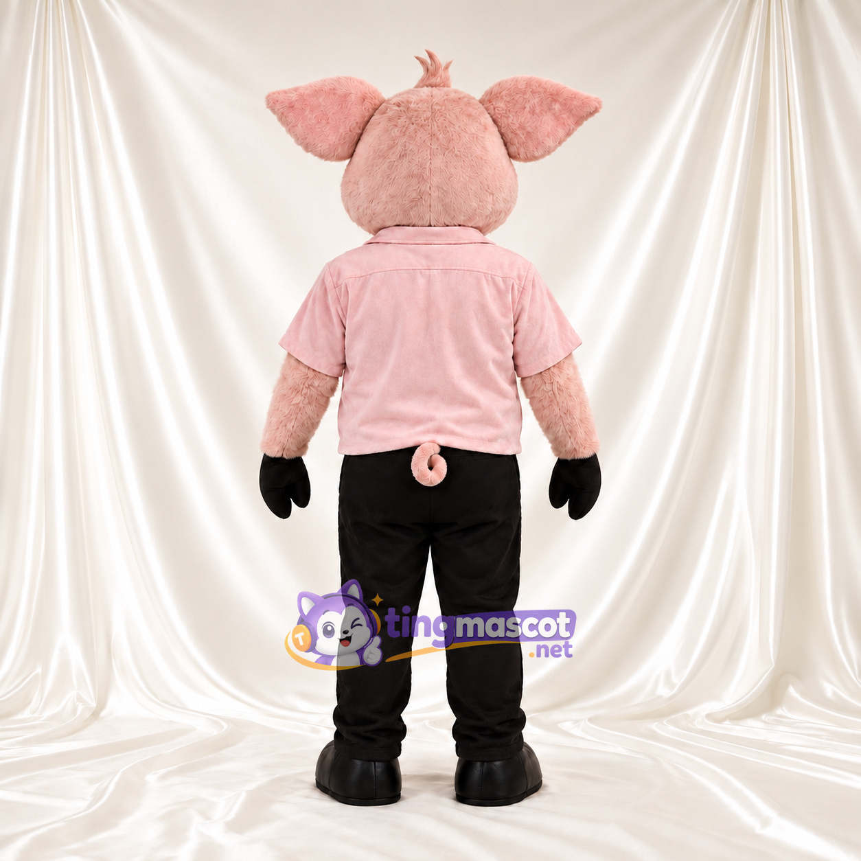 Maskottchenkostüm Schwein – hellrosa – Hemd (rosa); Sonnenbrille Maskottchenkostüm Schwein – hellrosa – Hemd (rosa); Sonnenbrille
