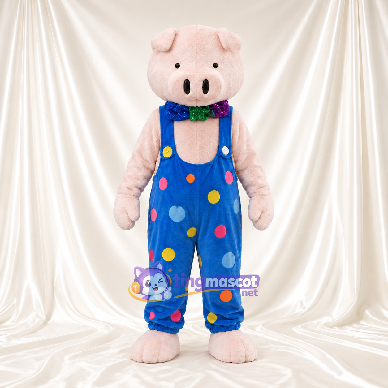 Maskottchenkostüm Schwein – hellrosa – Latzhose Maskottchenkostüm Schwein – hellrosa – Latzhose