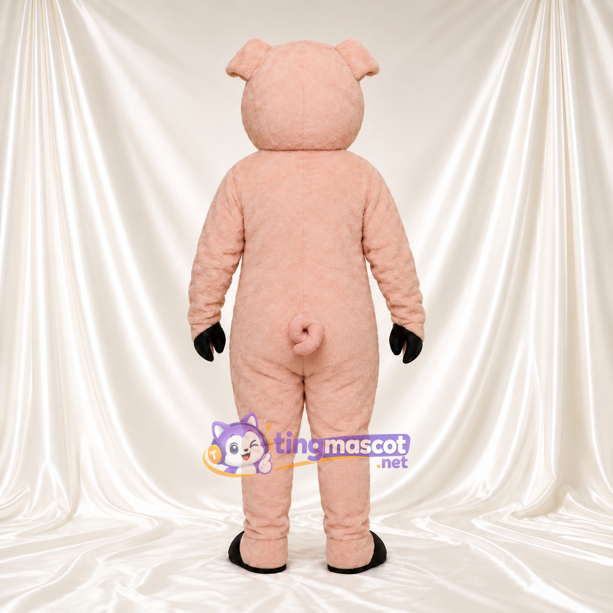 Costume de mascotte Cochon – pêche – Gants (noir); Museau (rose) Costume de mascotte Cochon – pêche – Gants (noir); Museau (rose)