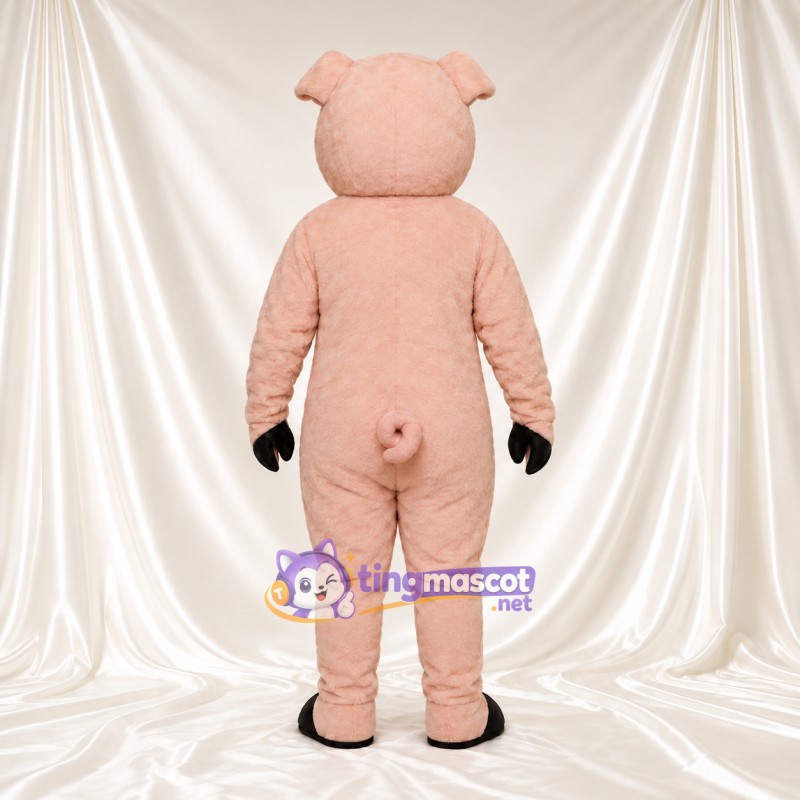 Costume de mascotte Cochon – pêche – Gants (noir); Museau (rose) Costume de mascotte Cochon – pêche – Gants (noir); Museau (rose)