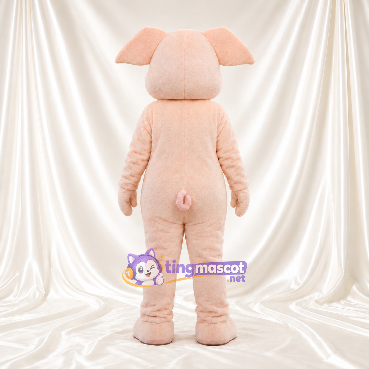 Peach Pig Mascot Costume - Blue Eyes and Pink Snout Peach Pig Mascot Costume - Blue Eyes and Pink Snout