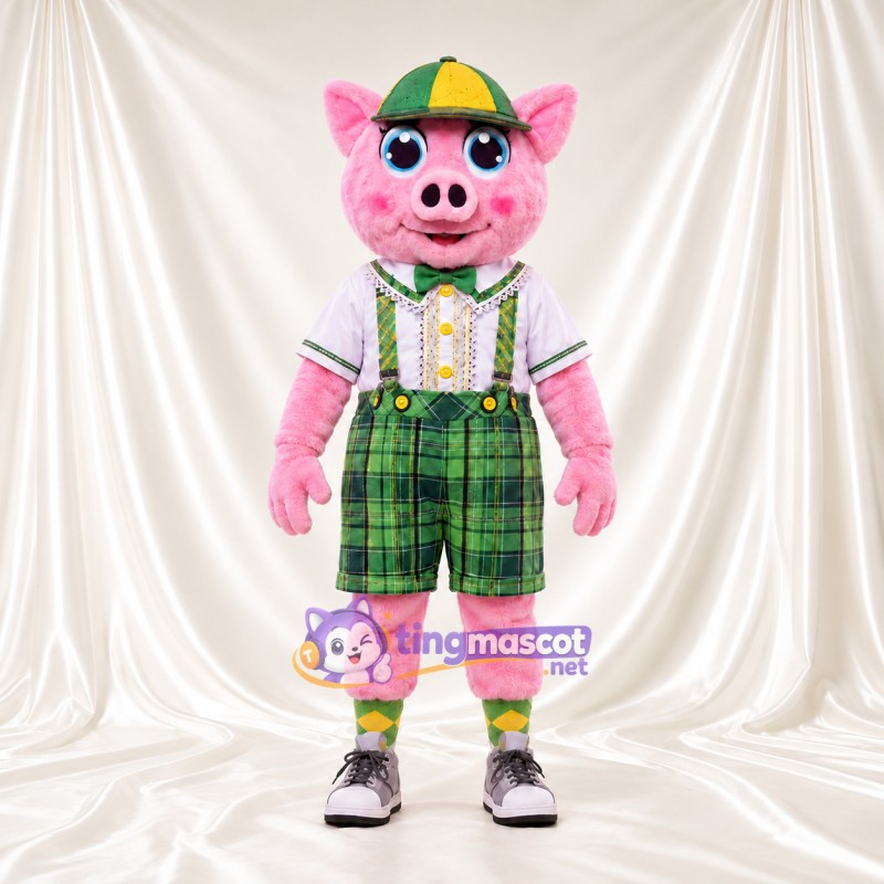 Costume de mascotte Cochon – rose – Short; Casquette Costume de mascotte Cochon – rose – Short; Casquette