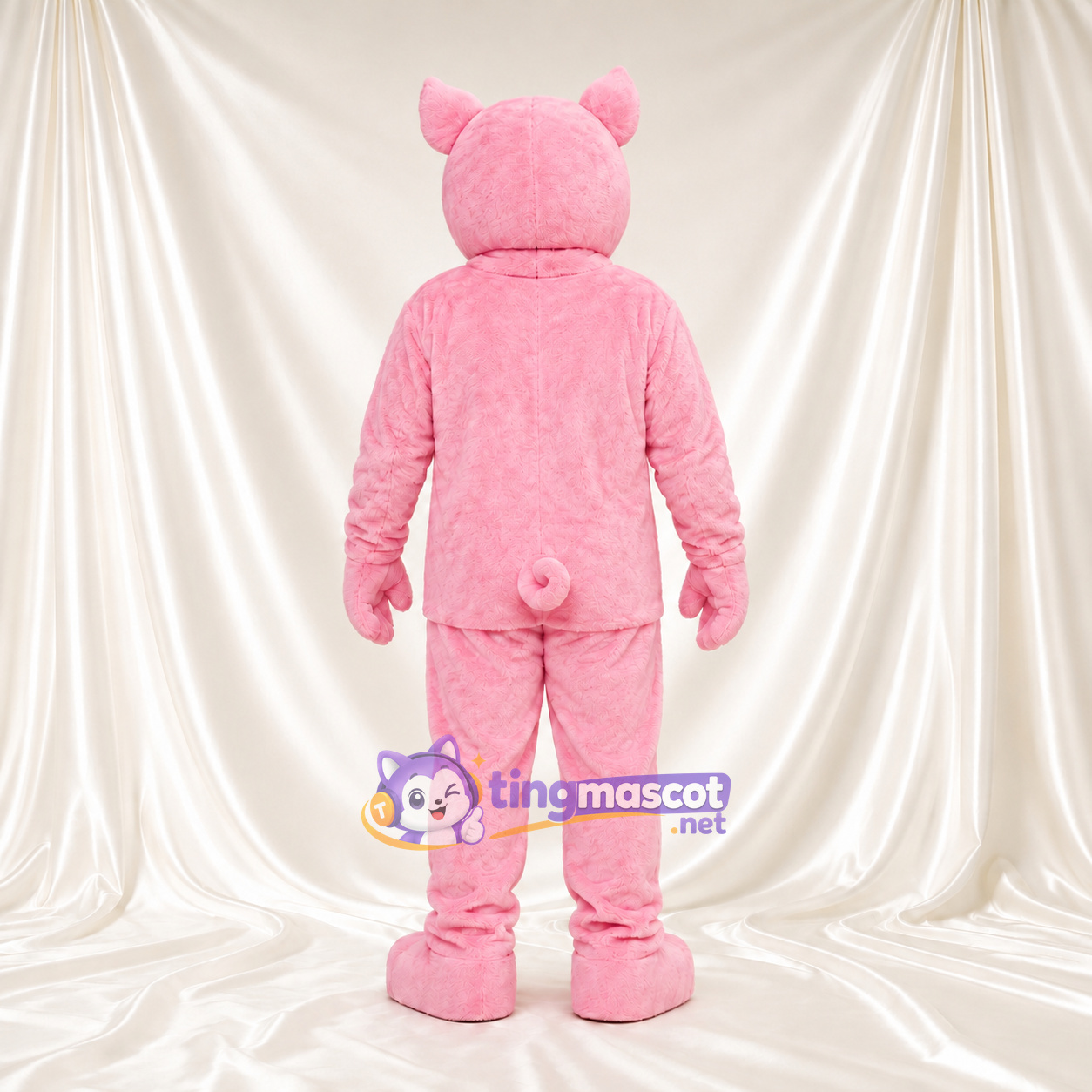 Costume de mascotte Cochon – rose – Mains (rose); Fourrure hirsute Costume de mascotte Cochon – rose – Mains (rose); Fourrure hirsute