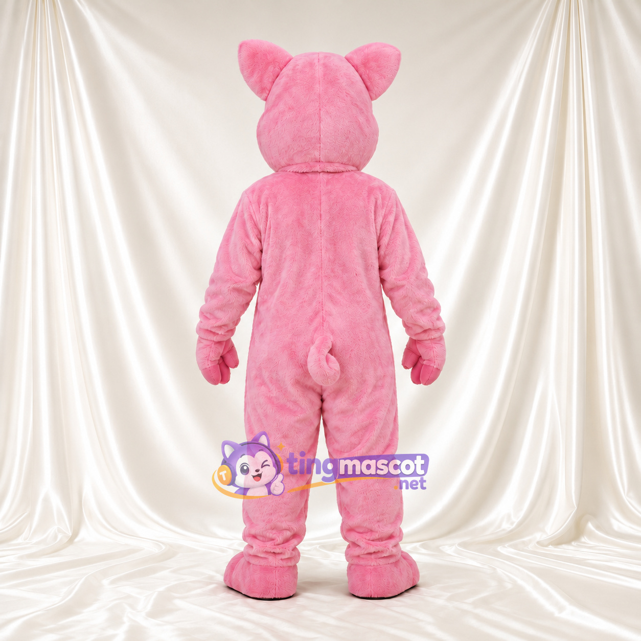 Maskottchenkostüm Schwein – rosa – Augen (blau); Offener Mund Maskottchenkostüm Schwein – rosa – Augen (blau); Offener Mund