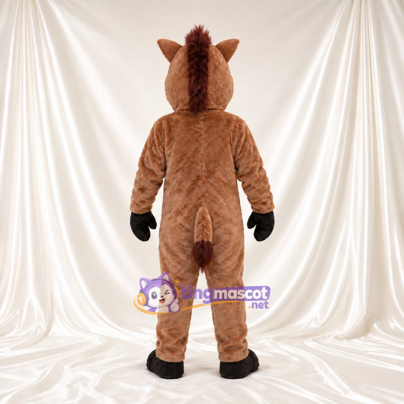 Maskottchenkostüm Wildschwein – braun – Bauch (orange); Mähne (braun) Maskottchenkostüm Wildschwein – braun – Bauch (orange); Mähne (braun)