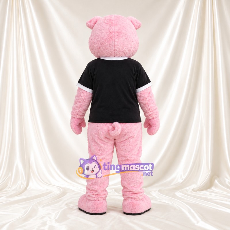 Costume de mascotte Cochon – rose – Chemise (noir) Costume de mascotte Cochon – rose – Chemise (noir)