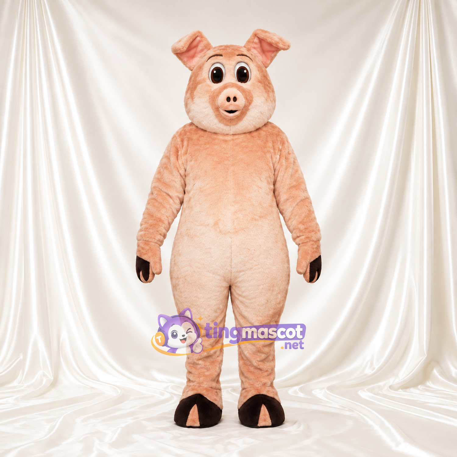 Costume de mascotte Cochon – pêche – Gants (noir); Fourrure hirsute Costume de mascotte Cochon – pêche – Gants (noir); Fourrure hirsute