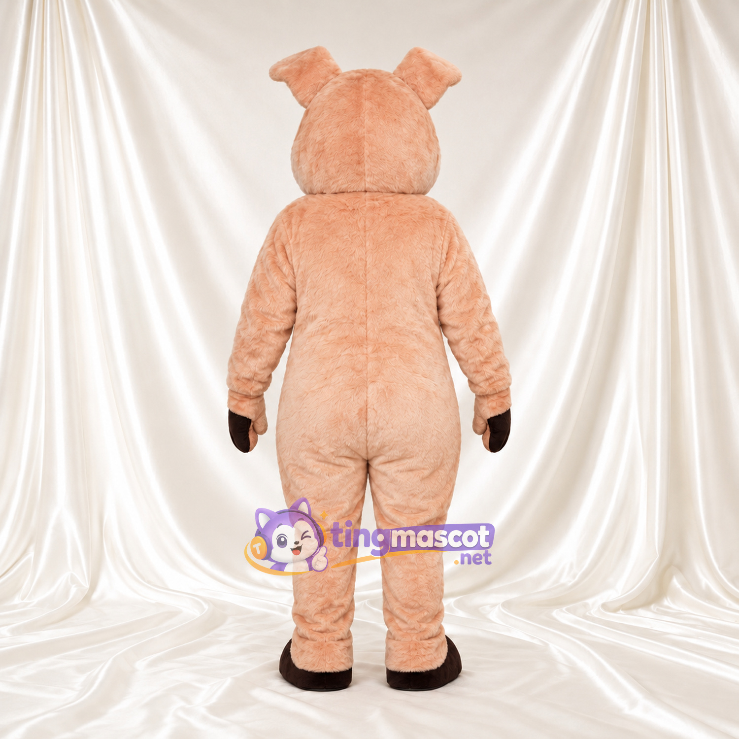 Costume de mascotte Cochon – pêche – Gants (noir); Fourrure hirsute Costume de mascotte Cochon – pêche – Gants (noir); Fourrure hirsute