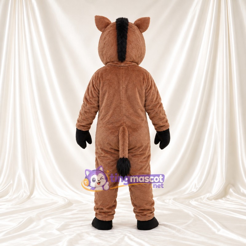 Maskottchenkostüm Wildschwein – braun – Bauch (braun); Mähne (schwarz) Maskottchenkostüm Wildschwein – braun – Bauch (braun); Mähne (schwarz)