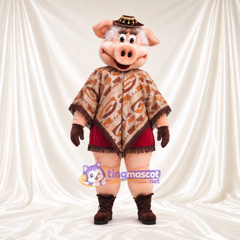 Costume de mascotte Cochon – pêche – Chapeau Costume de mascotte Cochon – pêche – Chapeau