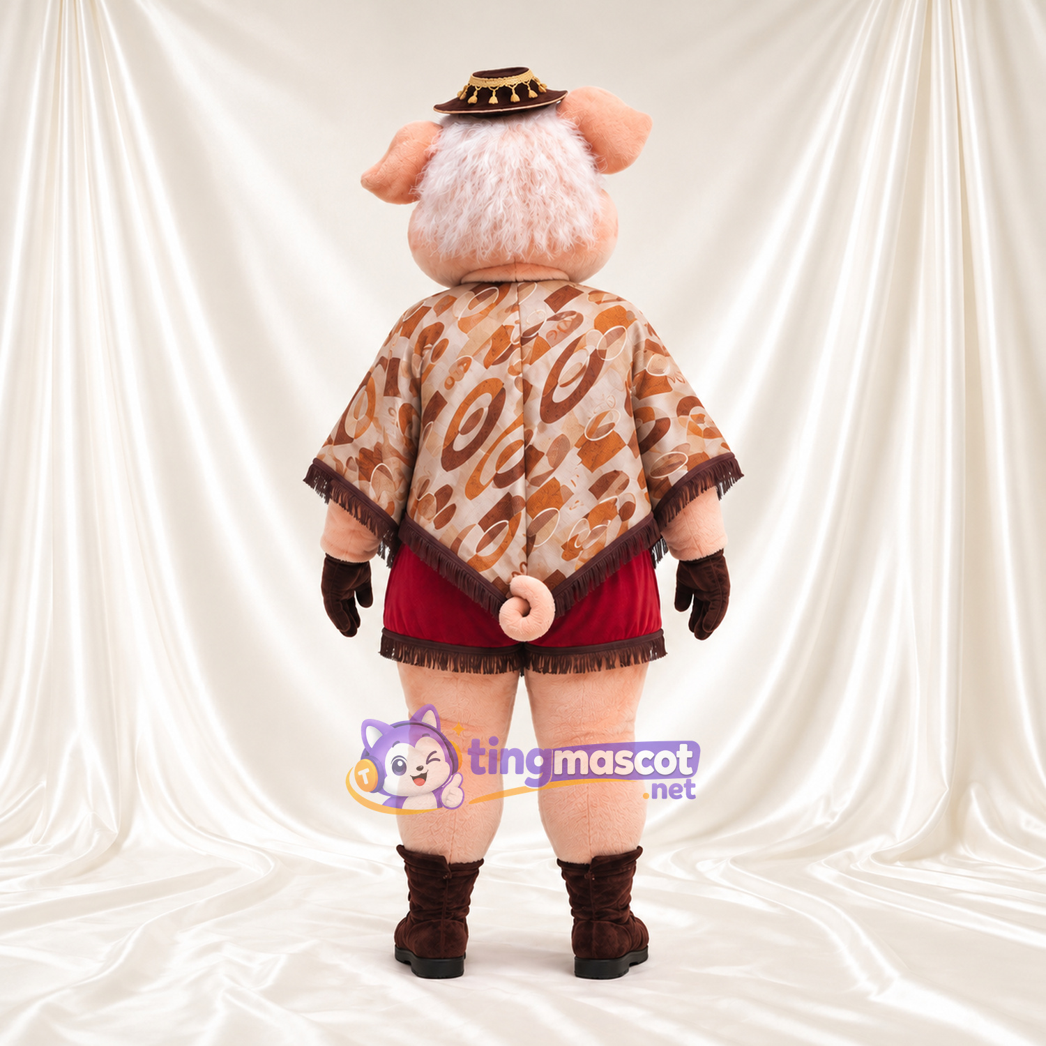 Costume de mascotte Cochon – pêche – Chapeau Costume de mascotte Cochon – pêche – Chapeau