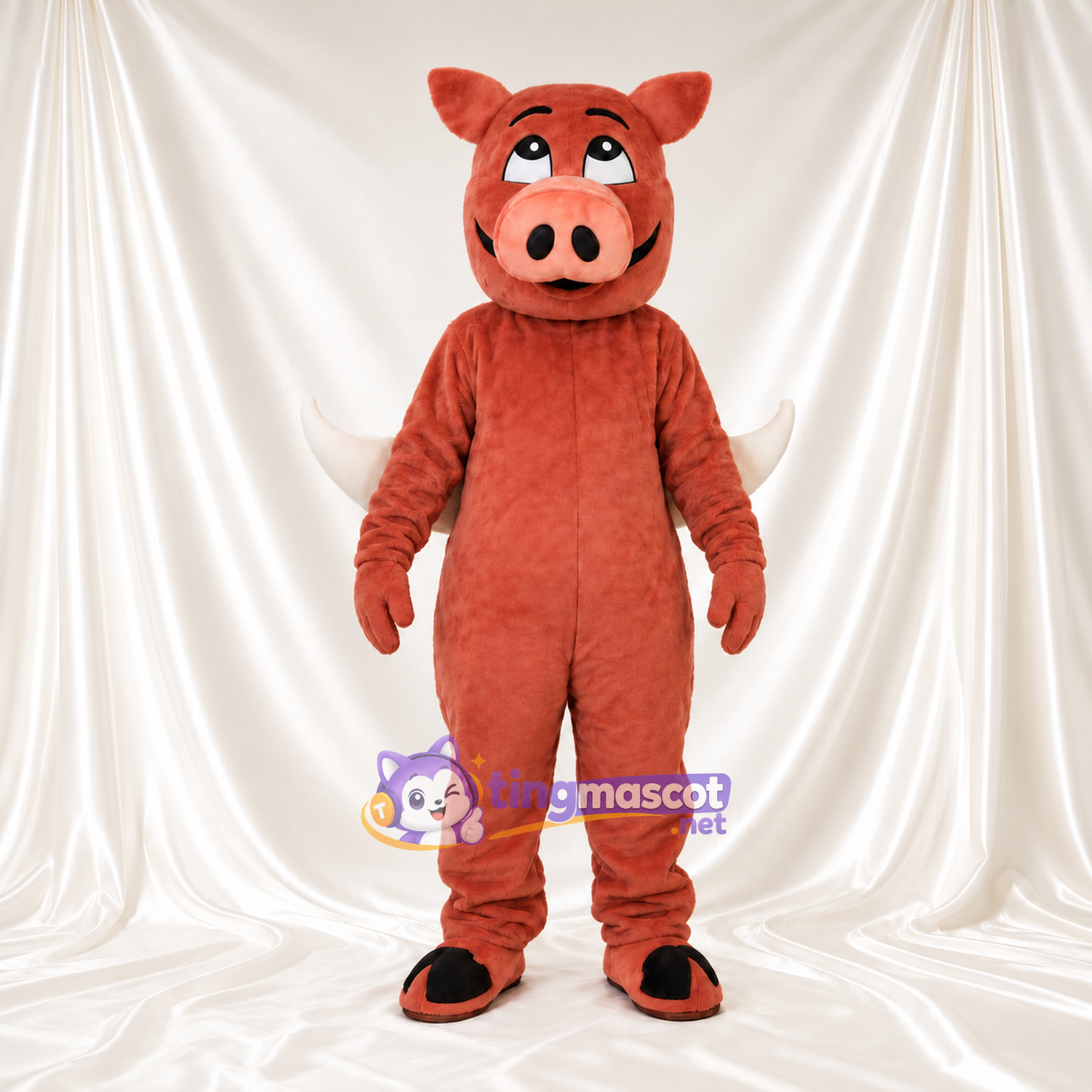 Costume de mascotte Cochon – brun rouille Costume de mascotte Cochon – brun rouille