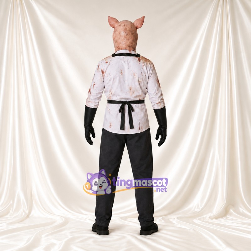 Costume de mascotte Cochon – marron – Tablier; Gants (noir) Costume de mascotte Cochon – marron – Tablier; Gants (noir)