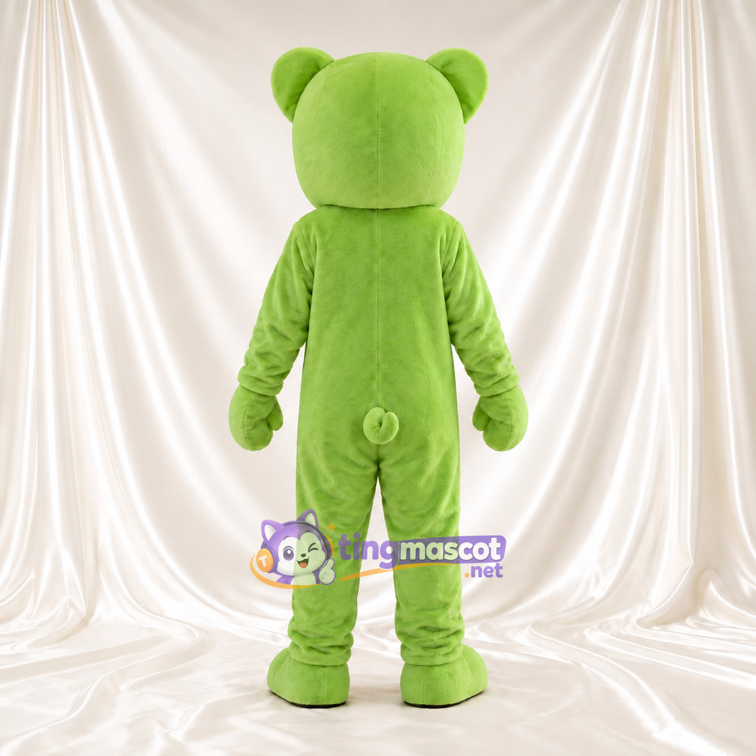 Costume de mascotte Cochon – vert – Petites oreilles rondes; Gants (vert) Costume de mascotte Cochon – vert – Petites oreilles rondes; Gants (vert)
