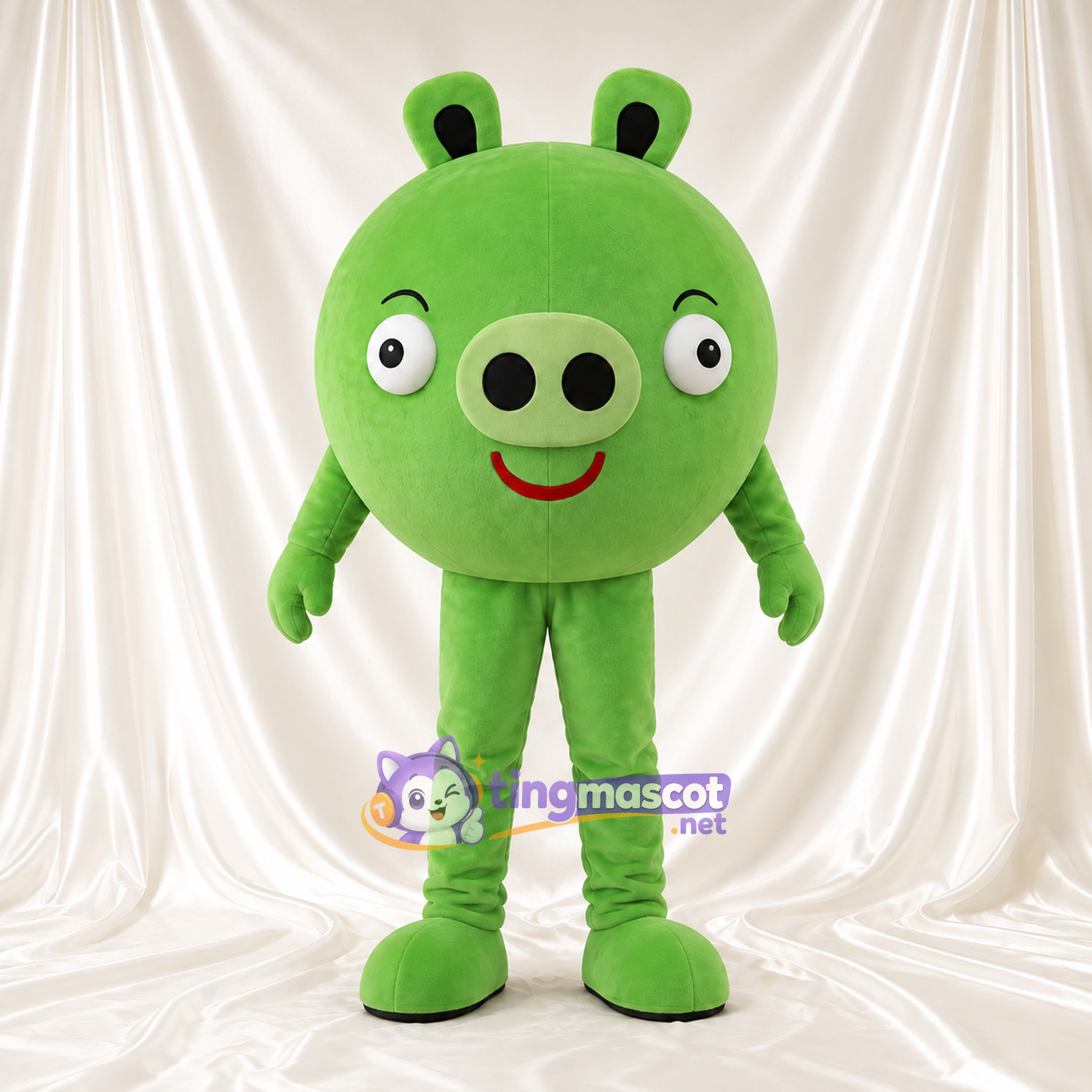 Costume de mascotte Cochon – vert – Jambes (vert) Costume de mascotte Cochon – vert – Jambes (vert)