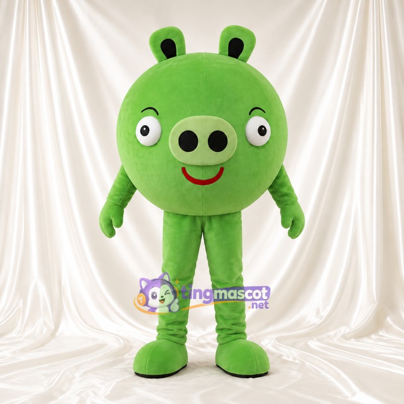 Costume de mascotte Cochon – vert – Jambes (vert) Costume de mascotte Cochon – vert – Jambes (vert)