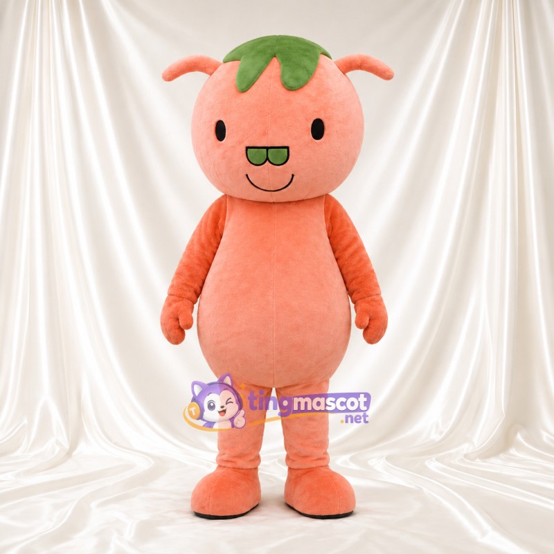 Maskottchenkostüm Fruchtfigur – orange – Blattkrone (grün) Maskottchenkostüm Fruchtfigur – orange – Blattkrone (grün)