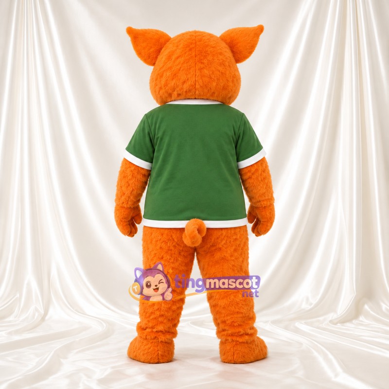 Costume de mascotte Cochon – orange – Chemise (vert) Costume de mascotte Cochon – orange – Chemise (vert)