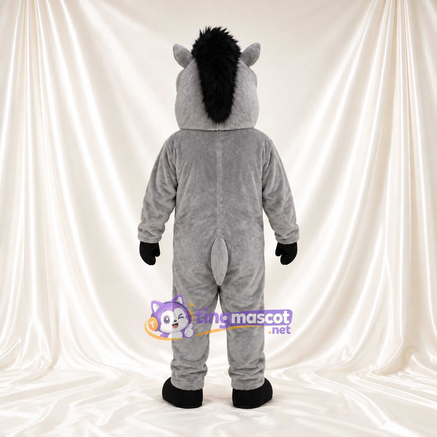 Costume de mascotte Sanglier – gris – Crinière (noir); Museau (blanc) Costume de mascotte Sanglier – gris – Crinière (noir); Museau (blanc)