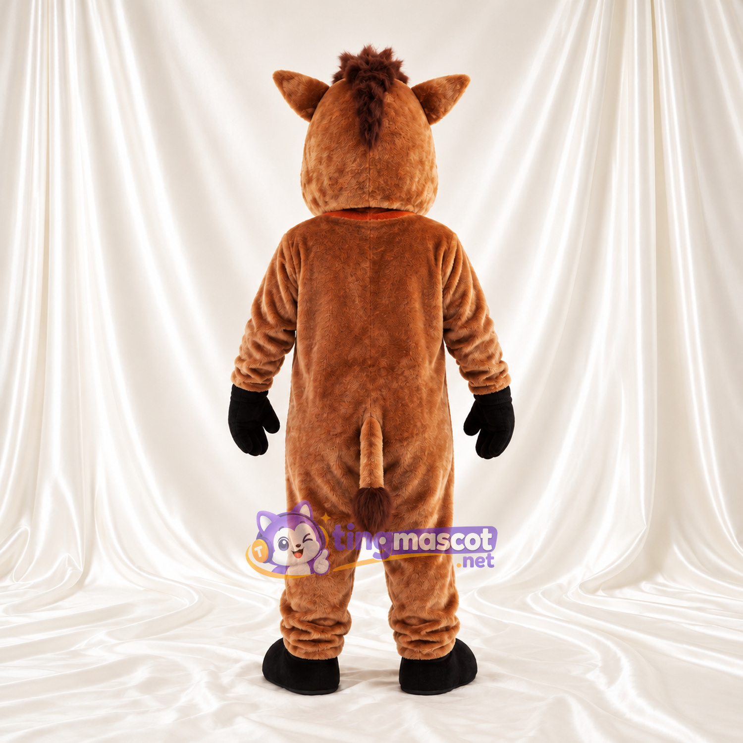 Maskottchenkostüm Wildschwein – braun – Bauch (orange) Maskottchenkostüm Wildschwein – braun – Bauch (orange)