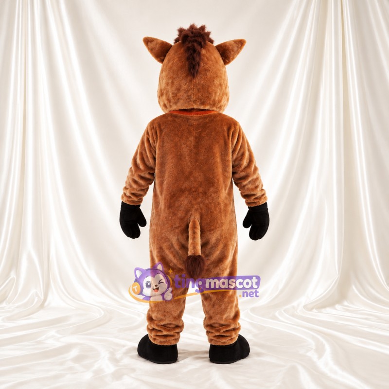Maskottchenkostüm Wildschwein – braun – Bauch (orange) Maskottchenkostüm Wildschwein – braun – Bauch (orange)