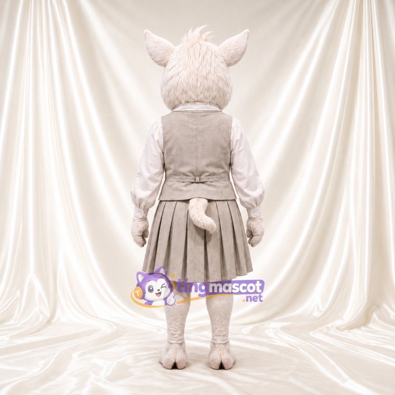 Costume de mascotte Cochon – blanc – Robe (gris) Costume de mascotte Cochon – blanc – Robe (gris)