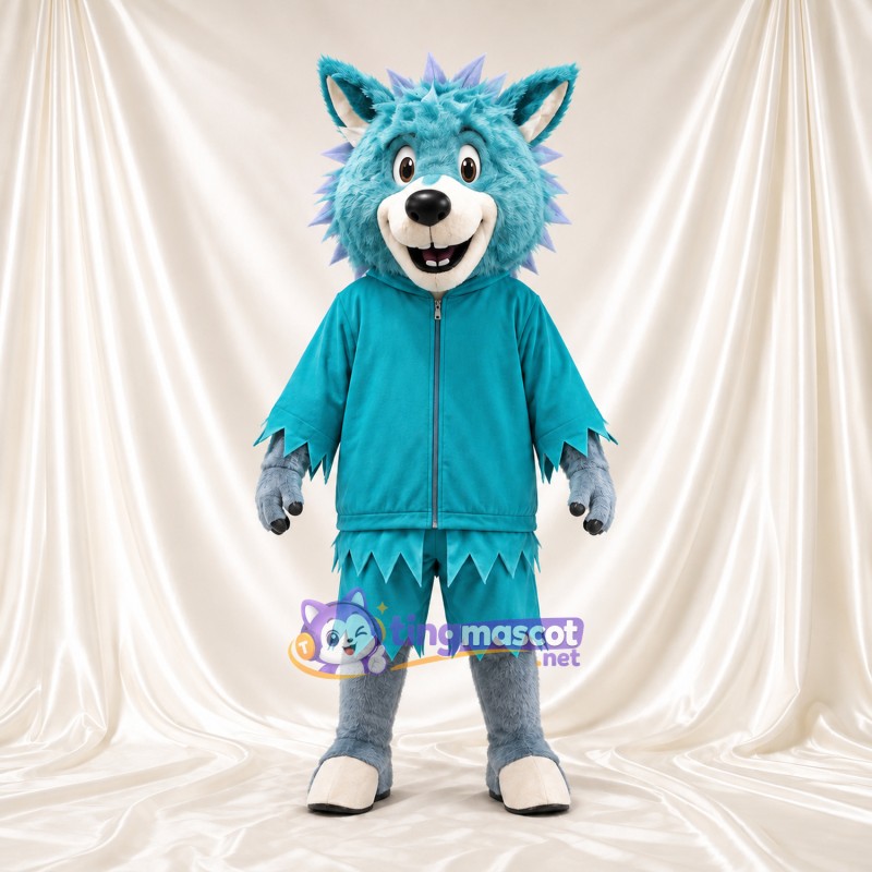 Costume de mascotte Loup – bleu canard Costume de mascotte Loup – bleu canard