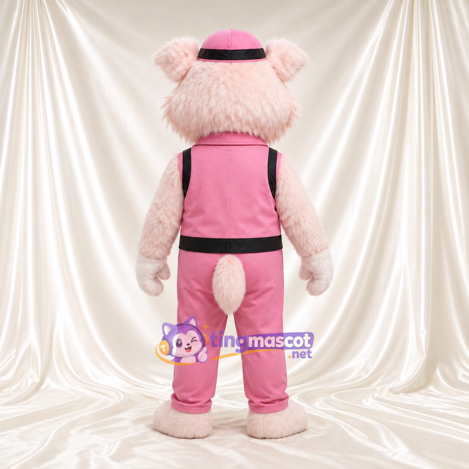 Maskottchenkostüm Eisbär – weiß – Trainingsanzug (rosa) Maskottchenkostüm Eisbär – weiß – Trainingsanzug (rosa)