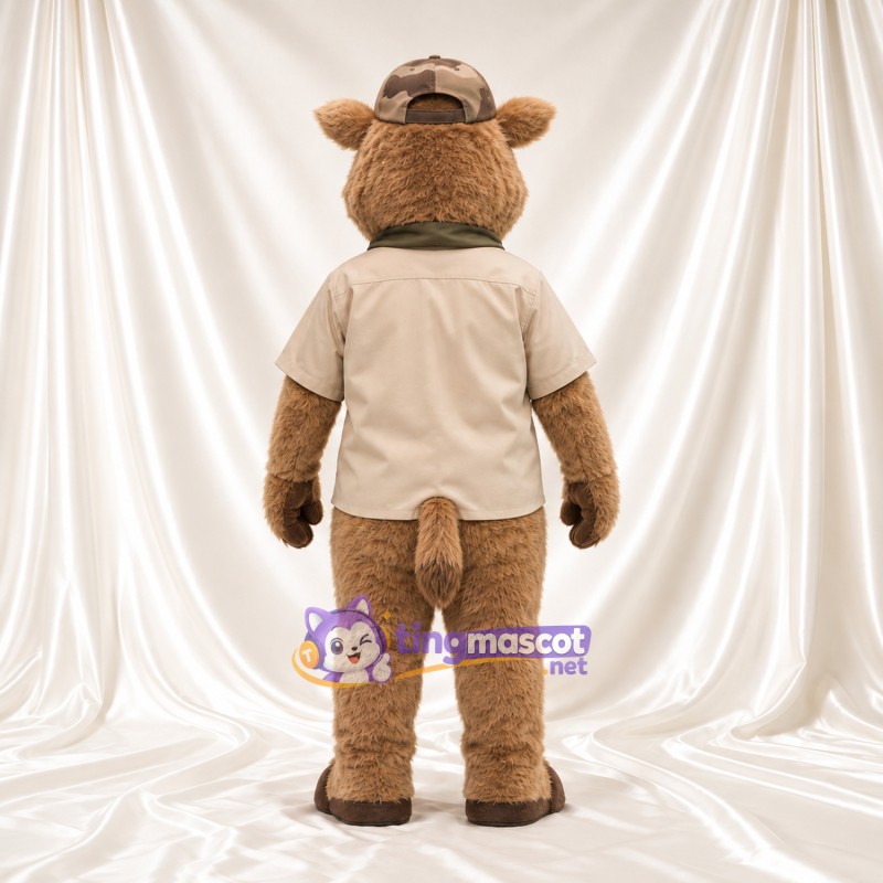 Costume de mascotte Sanglier – marron – Chemise (beige); Casquette Costume de mascotte Sanglier – marron – Chemise (beige); Casquette