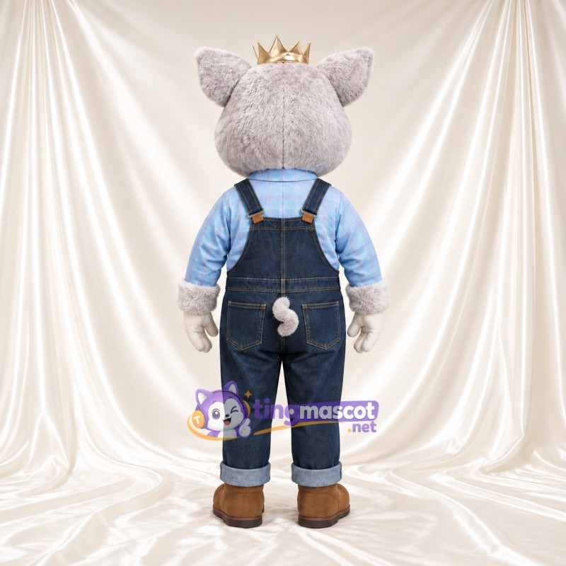 Costume de mascotte Cochon – crème / rose – Couronne; Salopette Costume de mascotte Cochon – crème / rose – Couronne; Salopette