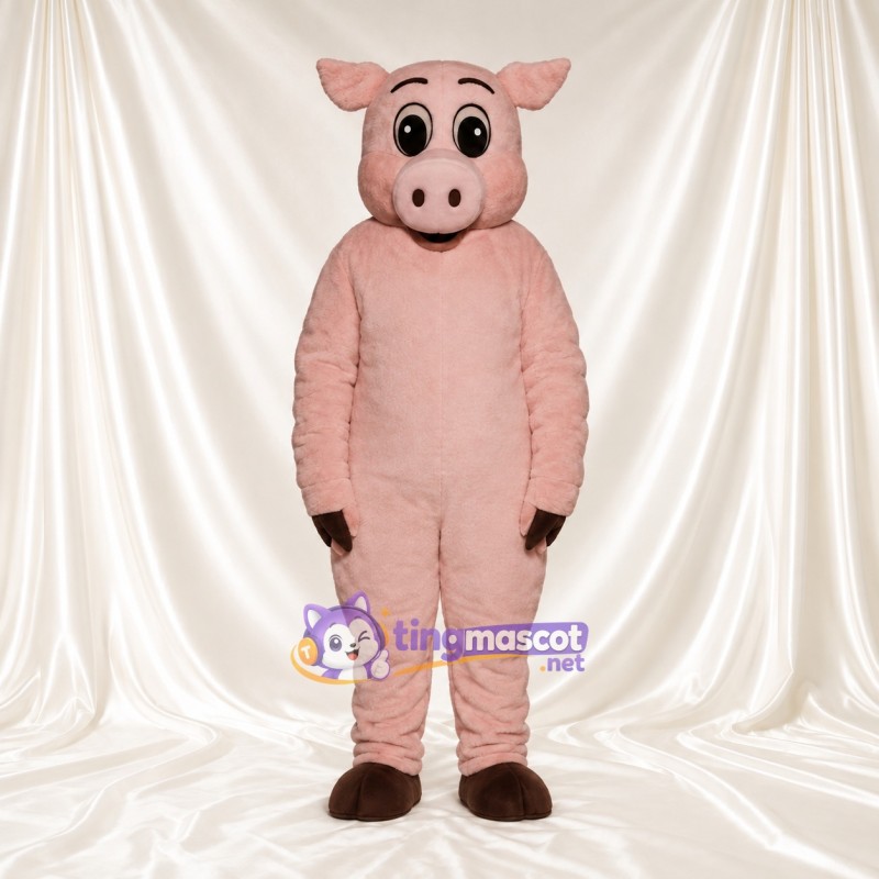 Costume de mascotte Cochon – rose – Mains (marron); Pieds (marron) Costume de mascotte Cochon – rose – Mains (marron); Pieds (marron)