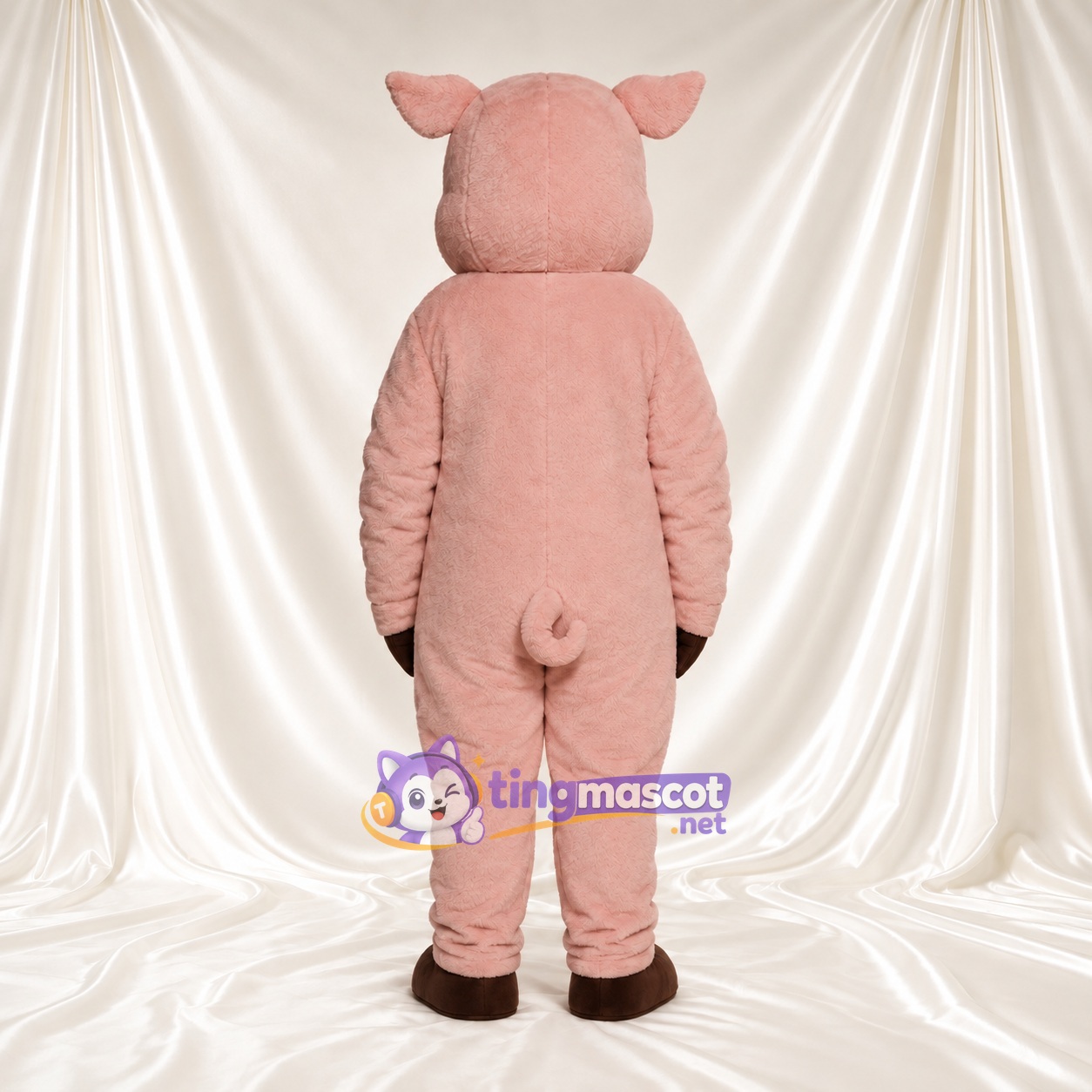 Costume de mascotte Cochon – rose – Mains (marron); Pieds (marron) Costume de mascotte Cochon – rose – Mains (marron); Pieds (marron)
