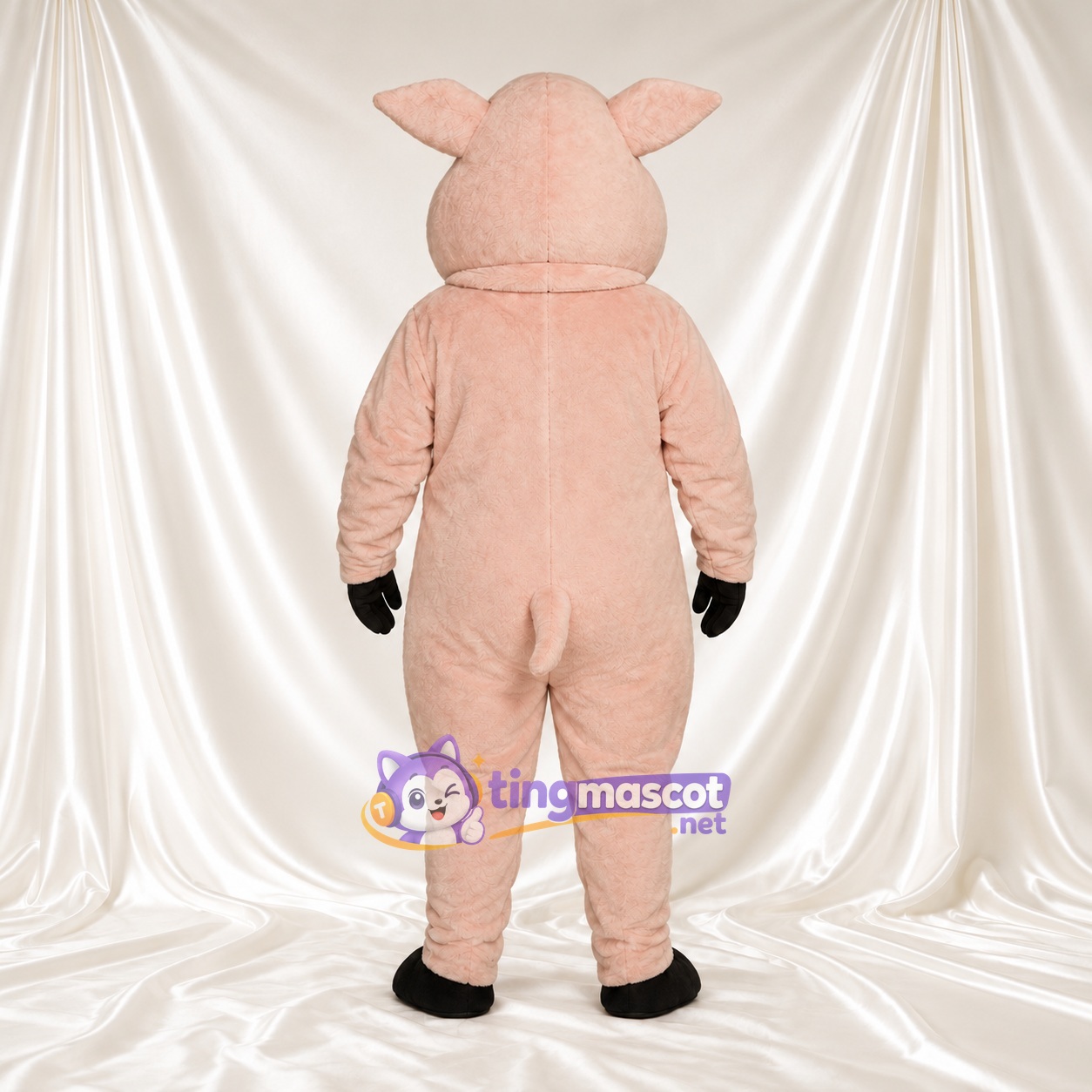Costume de mascotte Cochon – pêche – Longues oreilles; Gants (noir) Costume de mascotte Cochon – pêche – Longues oreilles; Gants (noir)