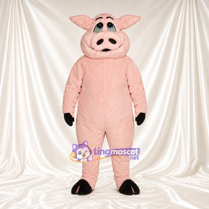 Costume de mascotte Cochon – pêche – Longues oreilles; Gants (noir) Costume de mascotte Cochon – pêche – Longues oreilles; Gants (noir)